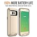 Alpatronix Galaxy S7 Battery Case, 4500mAh Slim Portable Protective Extended Charging Cover Rechargeable External Backup Charger Compatible with Samsung Galaxy S7 (5.1 inch) BX420 - (Gold)