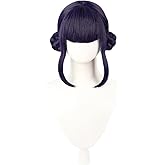 Lucoacos Girls Anime Cosplay Wig Black-Purple Wig Halloween Party Costume Wigs