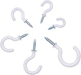 Tinsellns 70pcs White Screw In Eye Hooks Steel Plastic Coated Ceiling Hooks view 6
