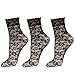 Women's Lace Ankle Socks (One Size : Regular, Floral - Black 3pair)