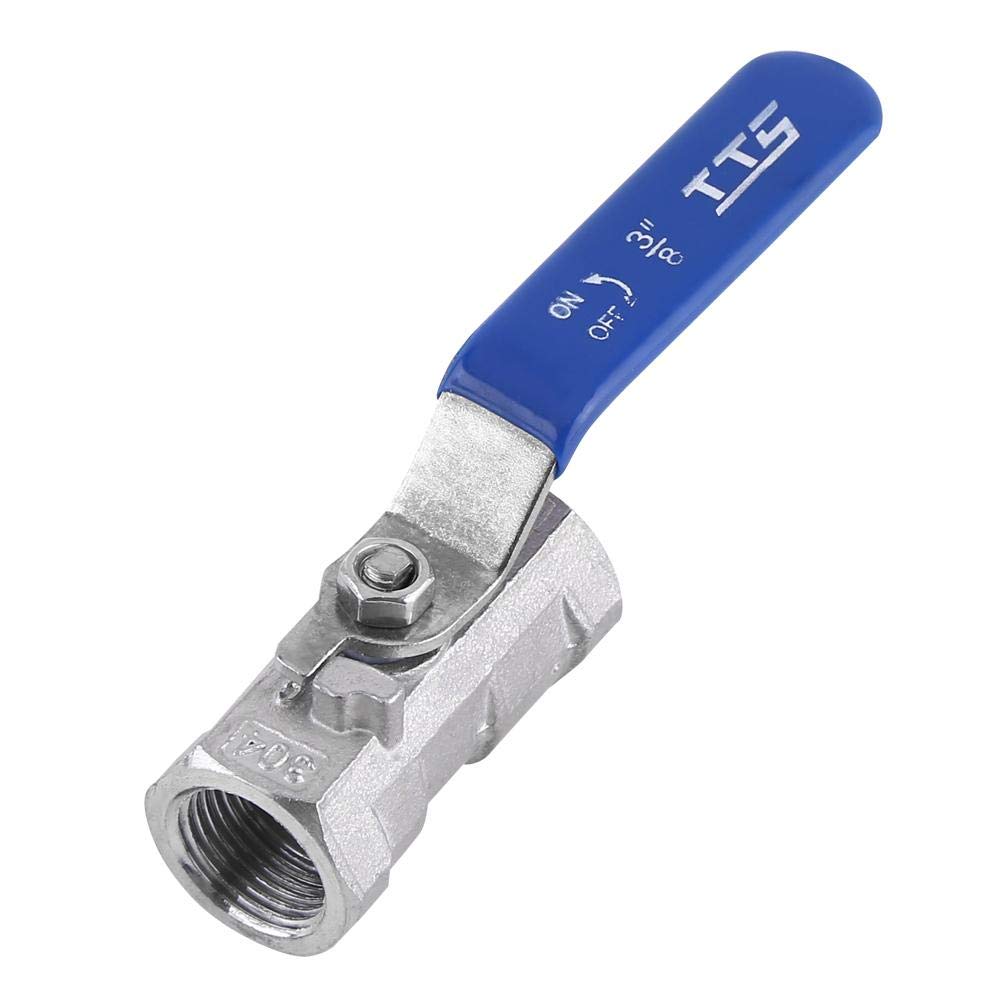 Thread Ball Valve, Akozon Ball Valve Lever 304 Stainless Steel Pipe Ball Valve Threaded Female x Female Reduced Port Full Bore Ball Valve (3/8")