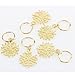 JIALEEY Hair Braid Rings, 50PCS Hair Loops Clips Gold Ring Shell Leaves Star Conch Snowflake Pendant Charms Set Hair Clip Headband Accessories