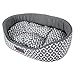 Bone Dry Lattice/Stars & Stripes Design Pet Bed, Oval Small - 22 x 17 x 7, Lattice Gray