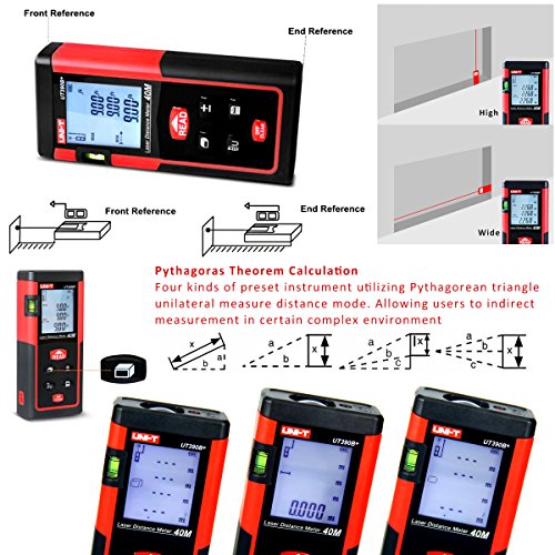 UNI-T UT390B+ Laser Distance Meter 40m Auto-range Area/Volumn/Diastimeter Range Finder Digital Laser Tape Measurement