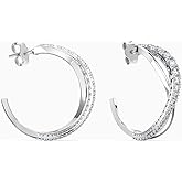 LeCalla Real 925 Sterling Silver C Hoop Earrings | Lightweight Small Hoops Italian Half Earring Hoops for Women