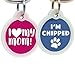 GoTags Funny Dog and Cat Tags Personalized with 4 Lines of Custom Engraved Text, Dog and Cat Collar ID Tags Come with Glow in The Dark Silencer to Protect Tag and Engraving, (Keep Calm Call My Mom)