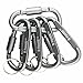 D-FantiX Aluminum Carabiner Clip, D-Ring Locking Carabiner Keychain Hook Silver Pack of 5