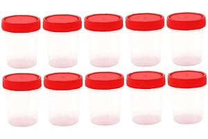 Ruluti Sterile Container 10pcs Hospital Urine Collection Sample Bottle 60ml Sample Bottle as shown