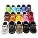 YIHAKIDS Baby Tassels Shoes Soft Leather Sole Infant Toddler Shoes Baby Moccasins Crib Shoes Grey(Size 6.5,12-18 Months/5.3in)