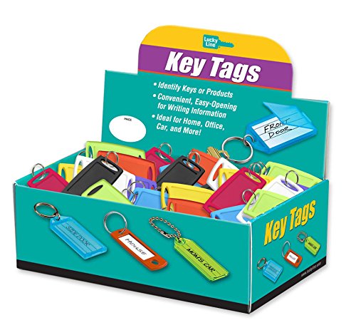 Lucky Line Label-It Large Rectangular Plastic Tags; 100 Per Box, Assorted Colors (18000)