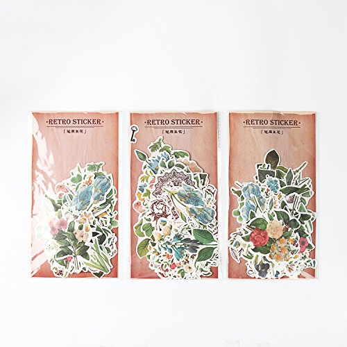 Molshine Flower Stickers Pack(279Pcs) Various Special Shaped Retro Sticker Decals for Personalize Laptops, Skateboards, Luggage, Cars, Bumpers, Bikes, Bicycles, Books