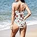 Mlide Womens One Piece Printed Swimsuit Sexy in Front Cut Out Bandgen Backless Siamese Swimwear Redthumb 3