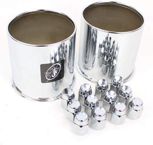(2) 4.25" Open Ended Center Caps & (12) Chrome Trailer Wheel Lug Nuts