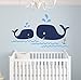 Whale Family Nautical Mom and Baby Wall Decal - Nursery Wall Decals - Nautical Nursery Decor Vinyl Sticker