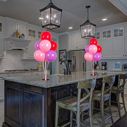 Joyvano Balloon Stand Kit - 6-Pack Balloon Holder Stand Set - Reusable Balloon Holders with Connectors - Ideal Table and Floor Centerpieces - Wide Sturdy Base - Instructions Included