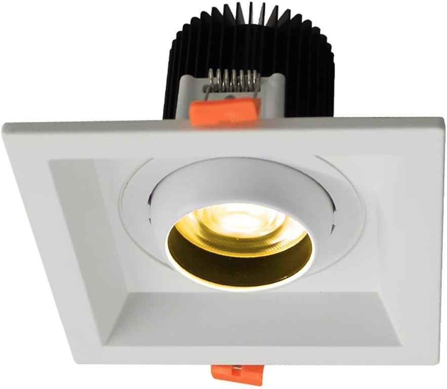 Aisilan Square Bright Recessed LED Square Downlight COB LED Build-in Anti Glare Spot Light Decoration Ceiling Lamp 7W Warm White for Hallway Gallery Living Drawing Room Bedroom Kitchen Bathroom