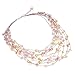 NOVICA Rose Quartz Peach Cultured Freshwater Pearl Silver Plated Beaded Necklace, 20.75