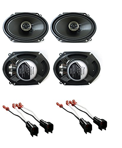 Pioneer TSG6845R 6 x 8 inches 2-Way 250W Car Speakers (2Pairs) with (2PAIRS) Metra Ford Speaker Harness 1998-UP