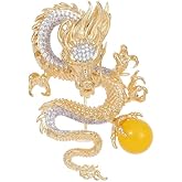 14K Gold Zodiac Dragon Brooch - Versatile Unisex Pin for Suits & Jackets, Luxury Fashion Accessory, Ideal for Astrology Enthusiasts & Special Occasions
