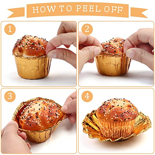 LotFancy 50Pc Foil Cupcake Liners, Standard Size Muffin Baking Cups, 3.5 Oz Metallic Paper Wrappers for Wedding, Party, Baby Shower, 5 Colors