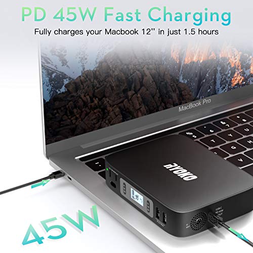 Laptop Power Bank, Ryoko 85W AC Power Bank, PD 45W Quick Charge USB C