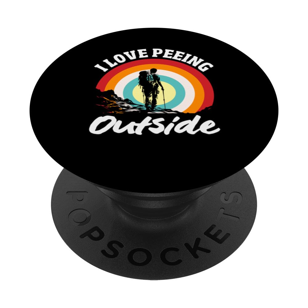 I Love Peeing Outside Funny Camping Hiking PopSockets Swappable PopGrip