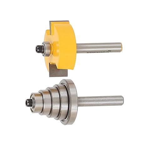 AmWISH Woodworking 1/4 Shank Dia. Rabbet Router Slot Cutter Bit with 6Pcs Bearings