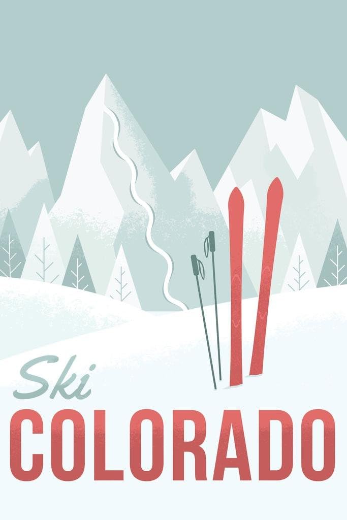 Ski Colorado Travel Retro Cool Wall Decor Art Print Poster 24x36