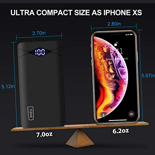 image for INIU 10000 mAh Portable Power Bank LED Display Ultra Compact 2 USB Por