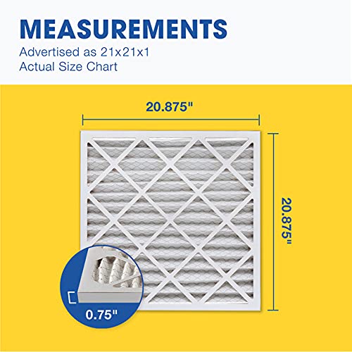 Aerostar 21x21x1 MERV 11 Pleated Air Filter, AC Furnace Air Filter, 6