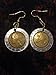 Italy 500 lira coin earrings. Bi-metal, two-toned