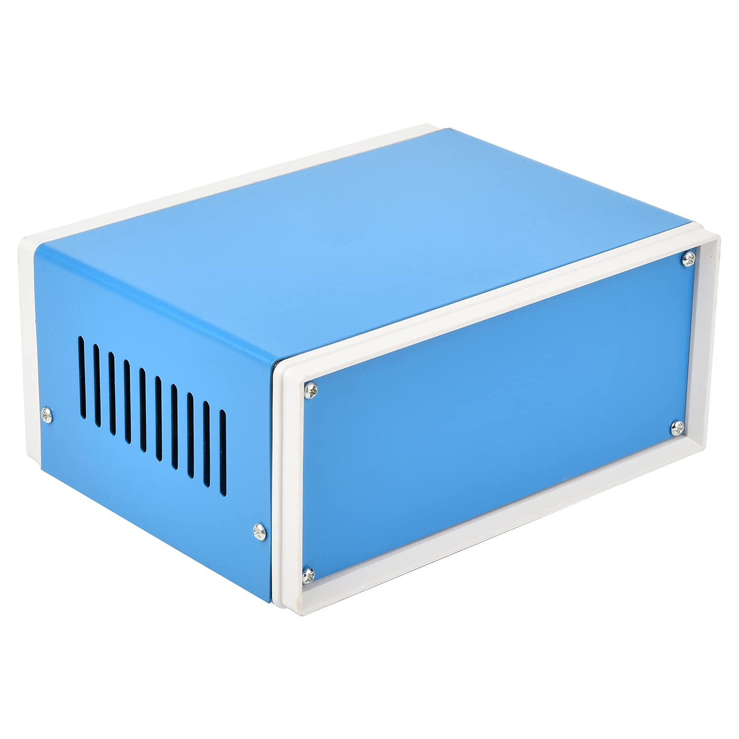 Fielect Metal Enclosure Project Case Electronic Enclosure Blue Project Enclosure Box DIY Case Enclosure Junction Case, 6.69" x 5.12" x 3.15"