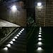 Roopure【Newest Version White 8 LED】Solar Deck Step Lights Outdoor Decorative Solar Stair Lights Wireless Waterproof Lighting for Garden Wall Paths Patio Decks Auto On/Off 4 Pack