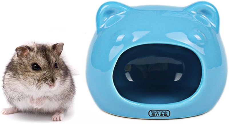 Hyihe Ceramic Hamster Bedding Hideout Nest, Chinchilla Cage Accessories, Hamster House Toys Home And Bath for Small Animal Sugar Glider Squirrel Chinchilla Hamster Rat Playing Sleeping