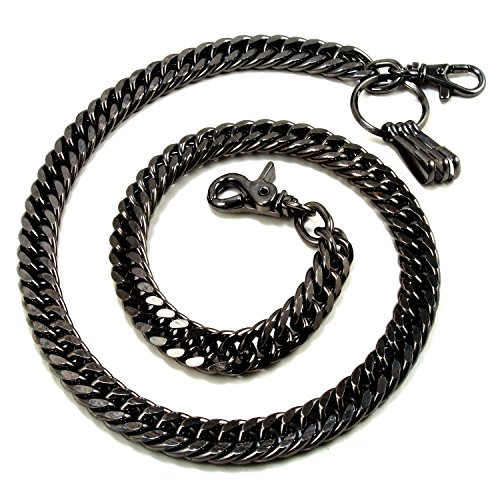 Doublek Heavy Biker Trucker Keychain Key Jean Wallet Chain (20") BLK CS1120BLK