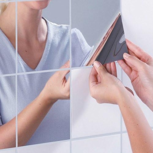 16Pcs Bathroom Removeable Self-adhesive Mosaic Tiles Mirror Wall Stickers Home D