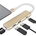 USB C Hub Adapter, Trianium Aluminum Multi Port Charger Dock USB Type C to HDMI/USB C / 2 USB-A 3.0 Port [Pass-Through Charging] for MacBook Pro,Chromebook, Phone,Hard Flash Drive,Other USB C Laptop