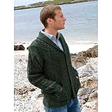 Shawl Collar Grandfather Cardigan Green