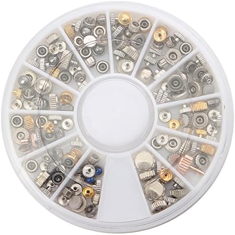 FEVERWORK 200Pcs Watch Spare Crowns Assorted Tube Gasket Tool For Watchmaker With Box