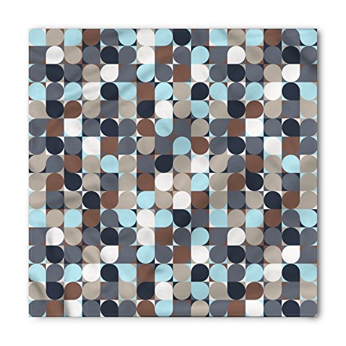 Lunarable Geometric Circle Bandana, Drops in Squares, Unisex Head and Neck Tie