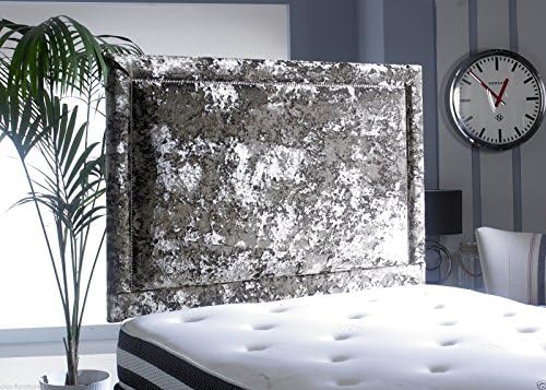 New Design Luxury Crushed Velvet Studded Headboard 30 inches Height (3FT Single, Truffle) by Living Style