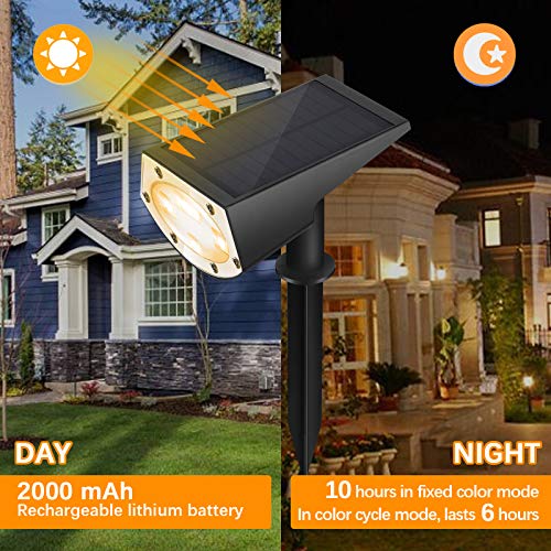 SerDa-Run Solarleuchte garten mit RGB-Farbwechsel, gartenbeleuchtung solar,Solarlampen für außen,Solarstrahler,7 Farben… – Bild 4