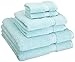Superior Egyptian Cotton Pile 6 Piece Towel Set, Includes 2 Bath, 2 Hand, 2 Face Towels/Washcloths, Ultra Soft Luxury Towels, Thick Plush Essentials, Guest Bath, Spa, Hotel Bathroom, Sea Foam
