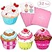 WEBSUN Valentines Day Cards for Kids 32 Pack with Cute Bookmarks, Temporary Tattoos & Pink Envelopes - Perfect Cupcake Valentines Day Cards for School Classroom Exchange Gifts