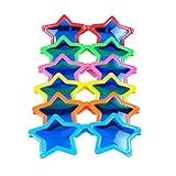 Seekingtag Jumbo Sunglasses with Blue Lens for Costumes Cosplay Halloween Party Fun Party Favor Photo Booth Props(6 Pack) - Star Shaped 10