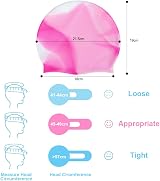 Darbermu Kids Swim Cap Silicone Multicolor 21.5x19cm Stretchable view 2