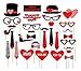 Valentines Day Photo Booth Props Wedding Photo Booth Attached, NO DIY Required Wedding Party Decorations Photo Booth Mustaches Lips Hearts Attached to The Stick No DIY Required