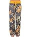 AceIce Women's Comfy Stretch Floral Print Lounge Pants Casual Drawstring Palazzo Pants Wide Leg Pajama Pants (Yellow, Tag 2XL= US 12)