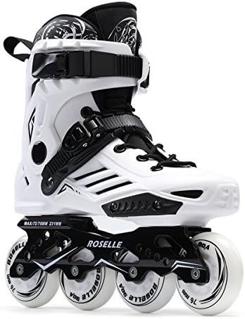 ROSELLE Adults Professional Roller Inline Skates White (Men 8.5,Women 9.5)