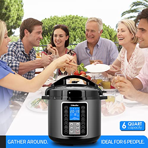 Mueller 6 Quart Pressure Cooker 10 in 1, Cook 2 Dishes at Once